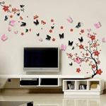 Walplus Wall Sticker Mural Decal Paper Art Decoration Living Room Blossom Flower 3D Butterfly Family