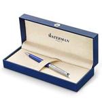 Waterman Hemisphere Deluxe Ballpoint Pen | Blue Wave Lacquer with Chrome Trim | Medium Point | Blue Ink | Gift Box