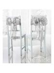 Waterside Pack Of 6 Metallic Organza Chair Bows &Ndash; Silver Silver