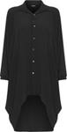 WearAll® Women's Plus Batwing Shirt Dress Long Sleeve Dip Hem Hi Lo Button Collar Ladies - Black - 16-18