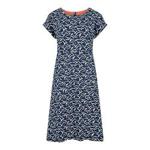 Weird Fish Tallahassee Patterned Cotton Jersey Dress Dark Navy Size 10