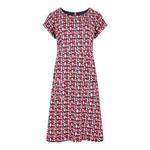 Weird Fish Tallahassee Patterned Cotton Jersey Dress Radical Red Size 16