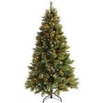 WeRChristmas 6 ft Shimmering Champagne Pre-Lit Multi-Function Christmas Tree with 300 Warm White LED Lights/ 8 Setting Controller/ Easy Build Hinged Branches