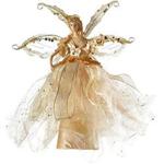 WeRChristmas Fairy Christmas Tree Topper with Ceramic Head and Hands, 28 cm - Gold