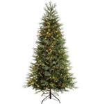 WeRChristmas Pre-Lit Mountain Pine Natural Bark Multi-Function Christmas Tree, 400 LED Lights, 7 feet/2.1 m - Green