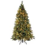 WeRChristmas Pre-Lit Shimmering Champagne Multi-Function Christmas Tree, 2.1 m - 7 feet with 400-LED, Green