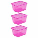 Wham Crystal 35 Litre Pack of 3, Pink