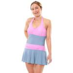 Womens Pink/Silver Skirted Swimsuit - Size 20