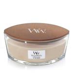 Woodwick Ellipse Scented Candle with Crackling Wick | At the Beach | Up to 50 Hours Burn Time Glass, Beige