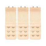 XCSSKG Lady 2 x 3 Hook and Eye Tape Streych Extension Bra Extender (3 Pcs) (Beige)