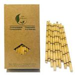 Yellow Bamboo Straws, Biodegradable Drinking Straws, Cake Topper Party Decorations, Replace Plastic Straws 100 Pack