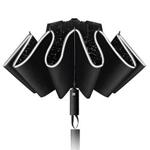 Yoophane Inverted Umbrella Windproof Compact Reverse Folding Umbrella with Reflective Stripe, 10 Ribs Auto Open/Close Travel Umbrella for Men and Women (Black)