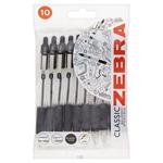 Zebra Grip Black Ballpoint Pens, Pack of 10