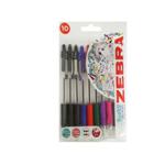 Zebra Z-Grip Ballpoint Pen Pack of 10 Assorted, Asstd