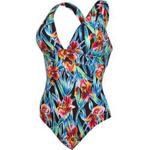 Zoggs Womens Hybrid Tropics Wide X Back Swimsuit - 32 Multi