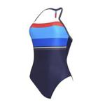 Zoggs Women's Pop Block T Back - 42 Navy/Stripe | One Piece Swimsuits