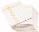 ZOLLNER Tea Towel Set 12 pcs 50 x 70 cm gelb-white-checkered