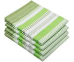 ZOLLNER Tea Towel Set 4 pcs 50 x 70 cm green-striped