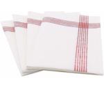 ZOLLNER Tea Towel Set 4 pcs 50 x 70 cm white/red