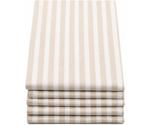 ZOLLNER Tea Towel Set 5 pcs 50 x 70 cm beige white striped