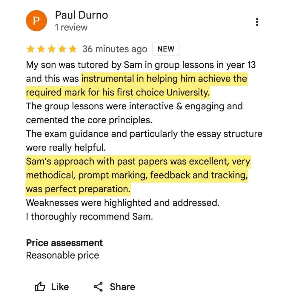 Five star review