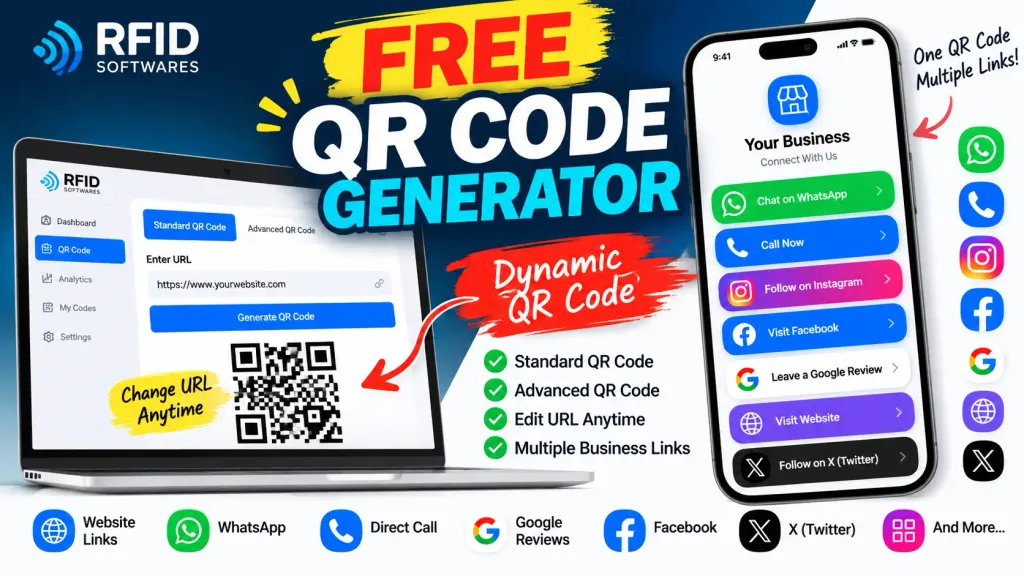 Global digital dynamic QR code license with print ready vector PDF SVG PNG and lifetime free cloud redirection