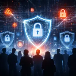 Abstract representation of RFID technology focusing on security and privacy