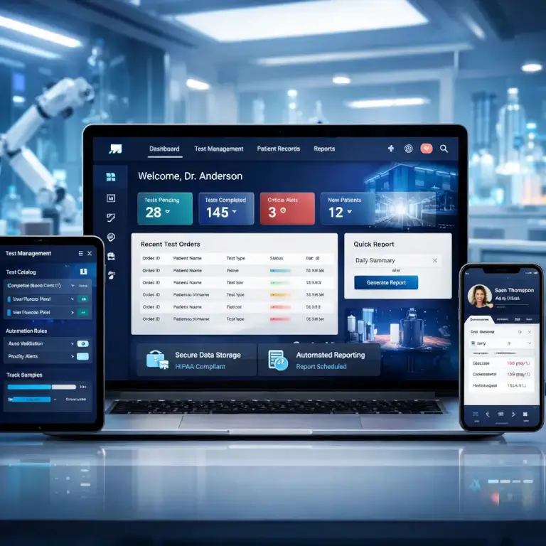 automated reporting system in a laboratory setting