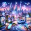 Futuristic city skyline showcasing RFID technology advancements