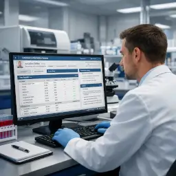 high-tech laboratory showcasing patient information systems