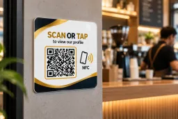 4x4 inch square acrylic NFC plate for restaurant tables, counters, and walls