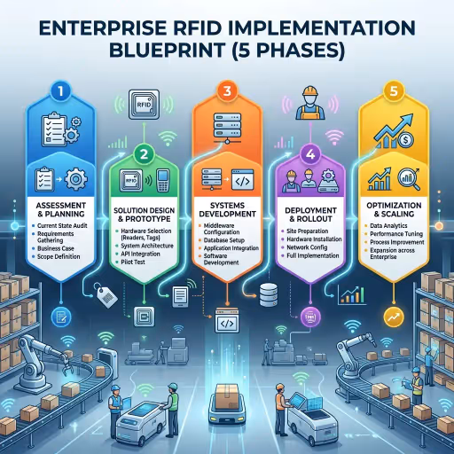 5 Phase RFID Implementation Blueprint Diagram 5 Phase RFID Implementation Blueprint Diagram