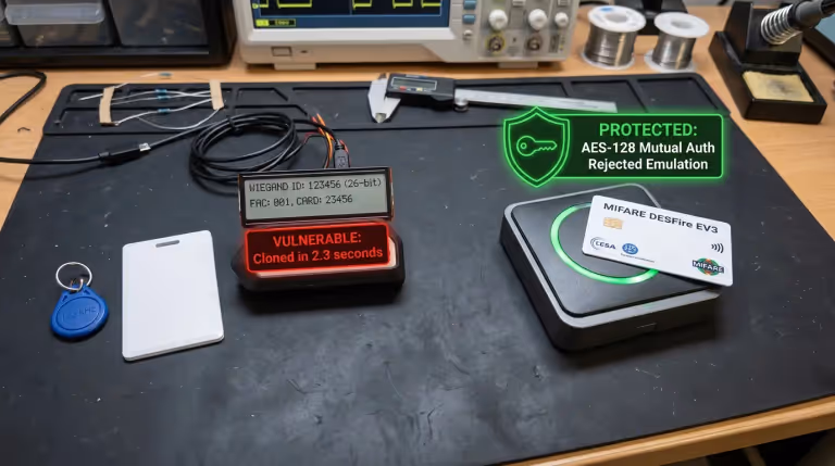 125 kHz HID Prox Card Cloning Vulnerability vs MIFARE DESFire EV3 Protected Access Control