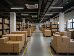 RFID tracking deployment in edible oil warehouse showing stacked pallet inventory