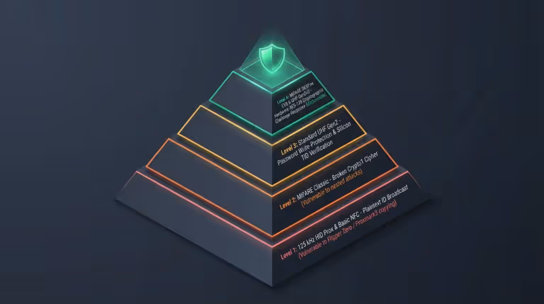 The 4 Levels of RFID Anti-Cloning Resistance Security Hierarchy Pyramid