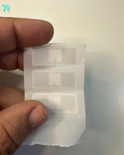 Compact adhesive RFID label tags for junction boxes and solar inverter identification