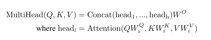 Formula multi-head attention