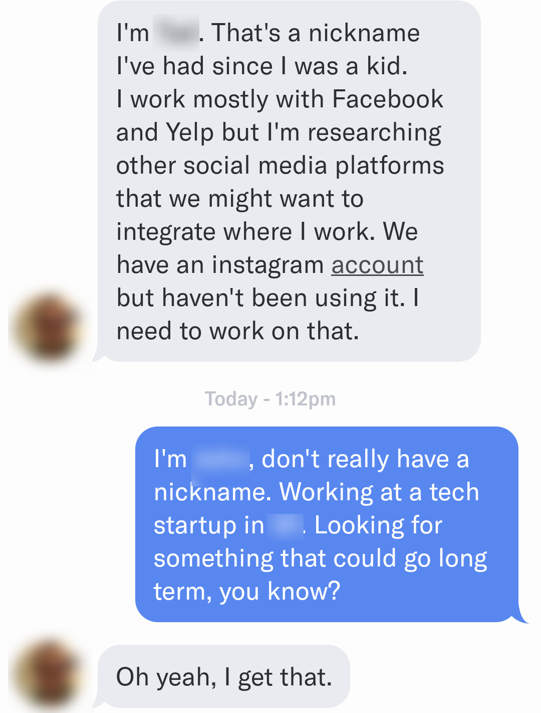 Conversation screenshot