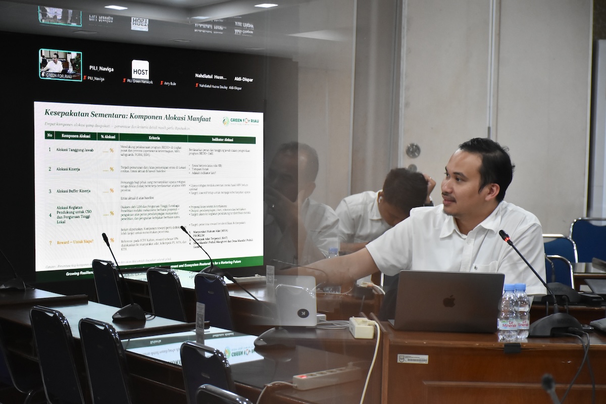 Diskusi Penyusunan Benefit Sharing Mechanism (BSM) JREDD+ Riau Dorong Skema Pembagian Manfaat yang Inklusif dan Berkeadilan