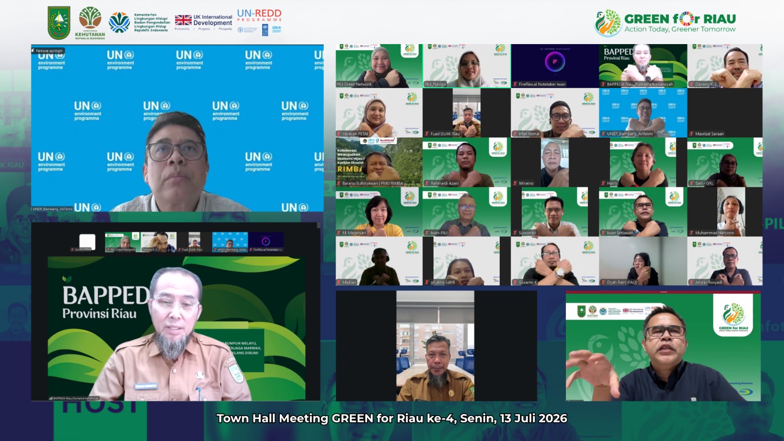 Town Hall Meeting Ke-4 GREEN for Riau Initiative Perkuat Sinergi Menuju Finalisasi Arsitektur REDD+ Provinsi Riau