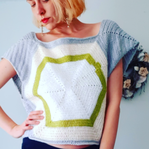 Over-sized Hexagonal Crop Top