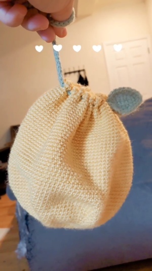 Simple Crochet Fruit Drawstring Pouch