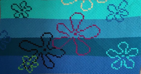 Flower Clouds C2C Blanket