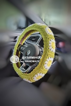 Sunflower steering wheel cover