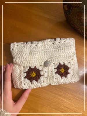 Granny Square Crochet Book Cover 