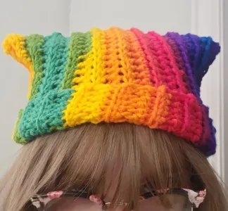 Ribbed Cat Beanie