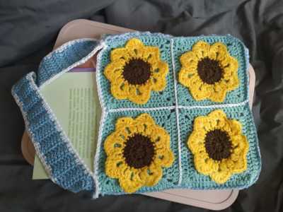 3D Sunflower Tote Bag