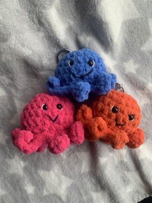 No sew mini octopus plush key chains