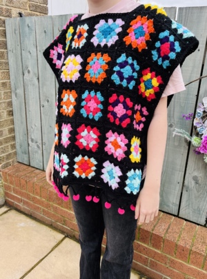 Pompom Crochet Poncho