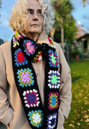 Granny Square Crochet Scarf